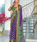 Hand block print with hevay zari bodar sarees