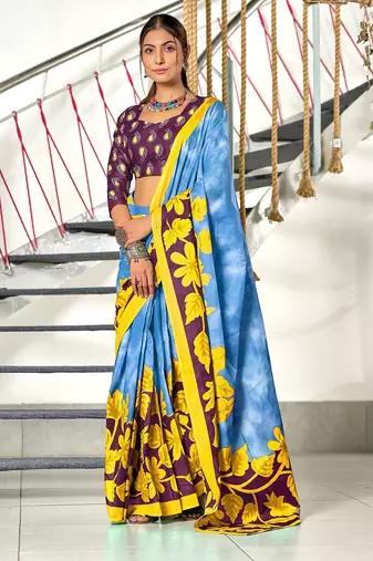 Hand block print mulmul cotton sarees
