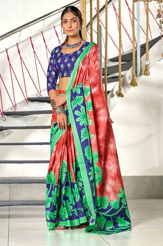 Hand block print mulmul cotton sarees