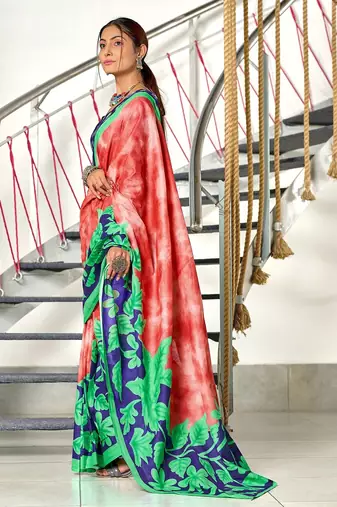 Hand block print mulmul cotton sarees