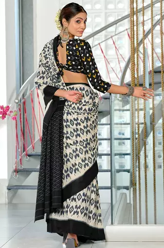 Hand block print mulmul cotton sarees