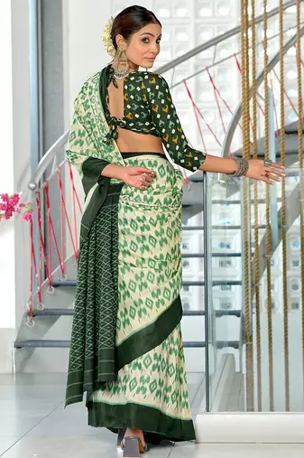 Hand block print mulmul cotton sarees