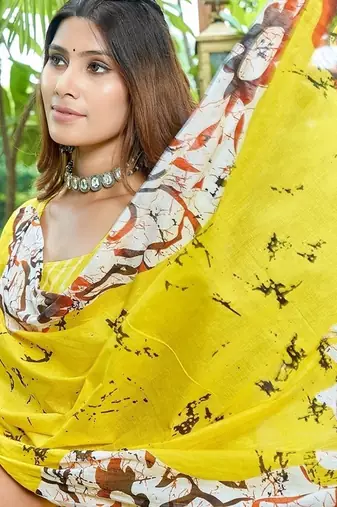 Bagru block print mulmul cotton sarees
