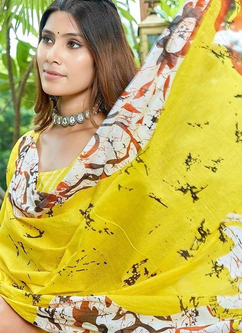 Bagru block print mulmul cotton sarees