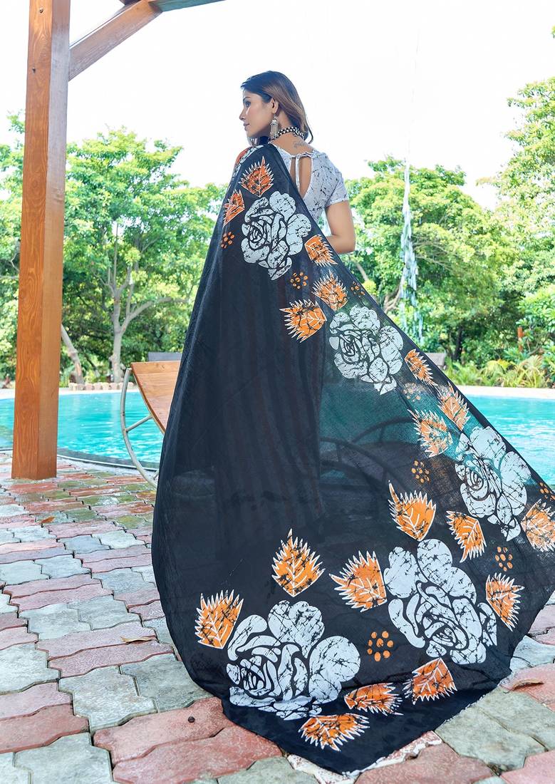 Bagru block print mulmul cotton sarees