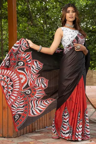 Bagru block print mulmul cotton sarees