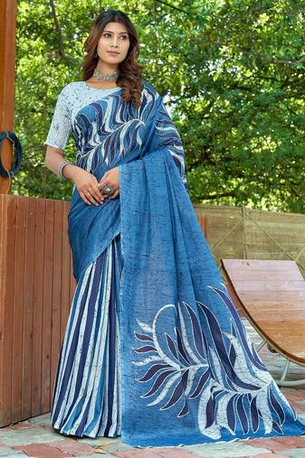 Bagru block print mulmul cotton sarees