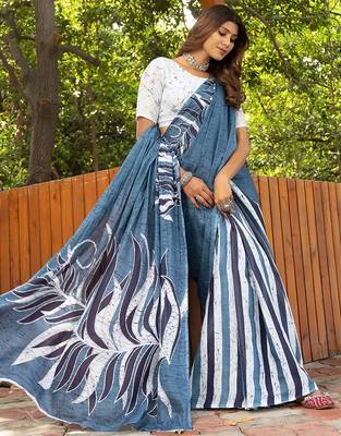 Bagru block print mulmul cotton sarees 3