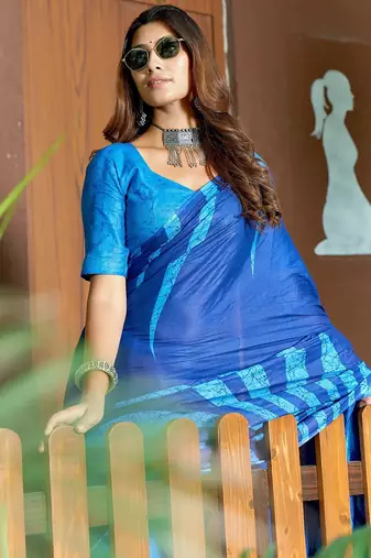 Bagru block print mulmul cotton sarees