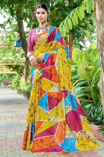 Bagru block print mulmul cotton sarees