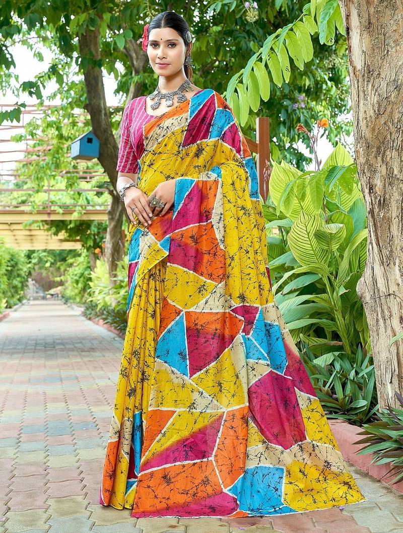 Bagru block print mulmul cotton sarees