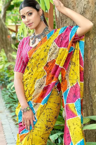 Bagru block print mulmul cotton sarees