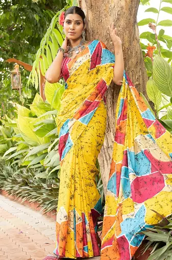 Bagru block print mulmul cotton sarees