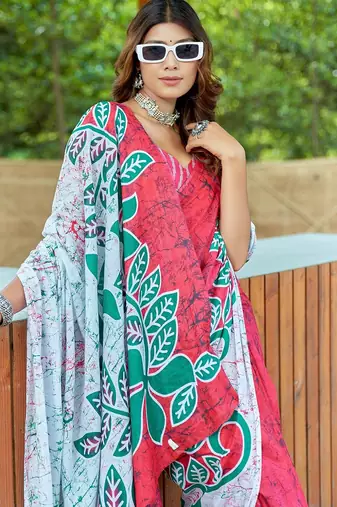 Bagru block print mulmul cotton sarees