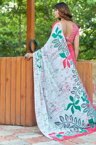 Bagru block print mulmul cotton sarees