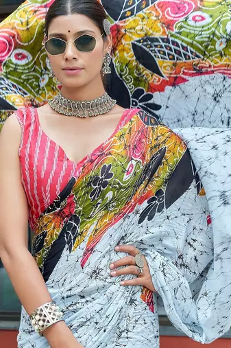 Bagru block print mulmul cotton sarees