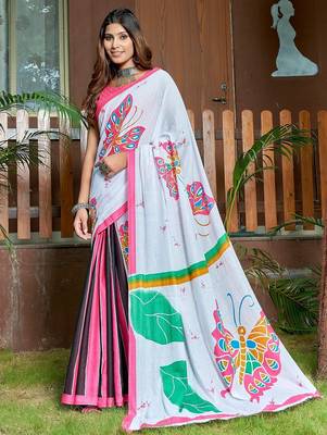 Bagru block print mulmul cotton sarees 1