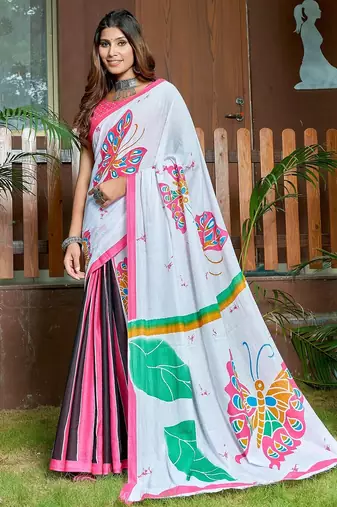 Bagru block print mulmul cotton sarees