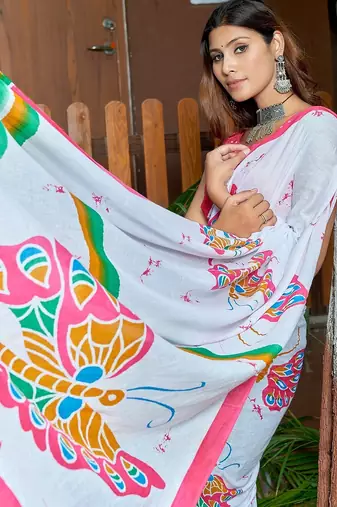 Bagru block print mulmul cotton sarees