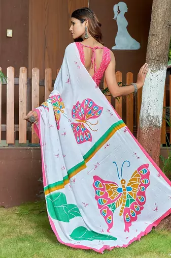 Bagru block print mulmul cotton sarees