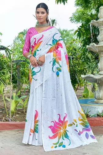 Bagru block print mulmul cotton sarees