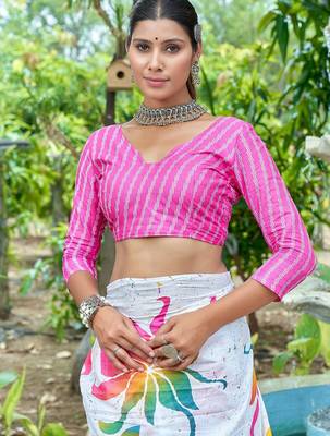 Bagru block print mulmul cotton sarees 5