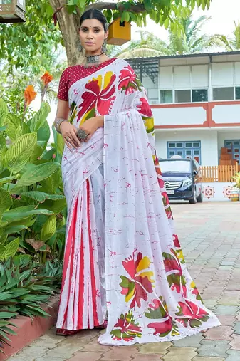 Bagru block print mulmul cotton sarees