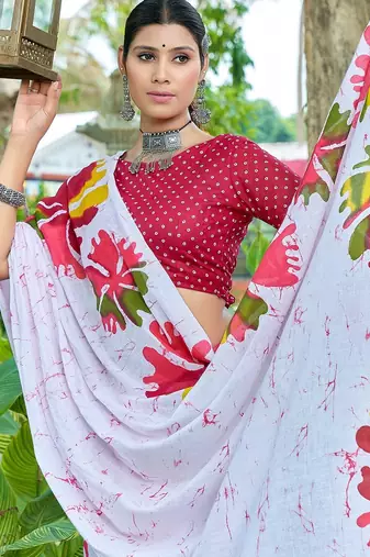 Bagru block print mulmul cotton sarees
