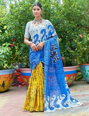 Bagru block print mulmul cotton sarees 1