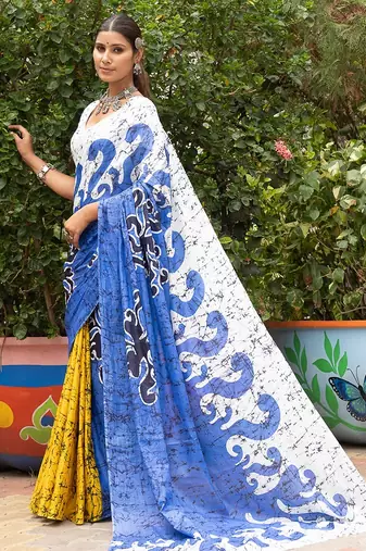 Bagru block print mulmul cotton sarees