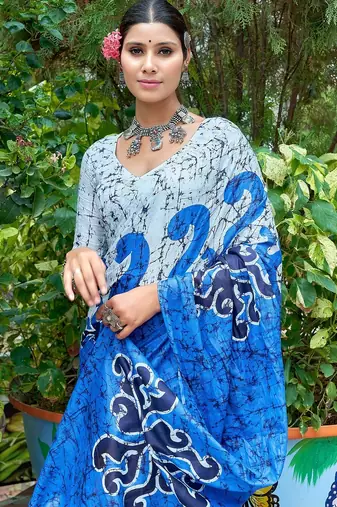 Bagru block print mulmul cotton sarees