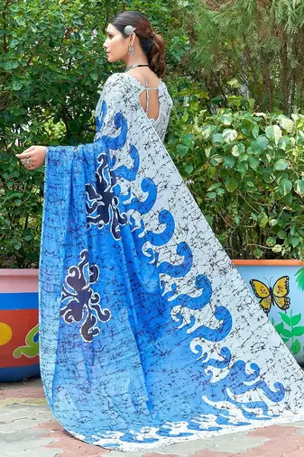 Bagru block print mulmul cotton sarees