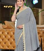 Office wear print sarees with heavy embroidery less bodar