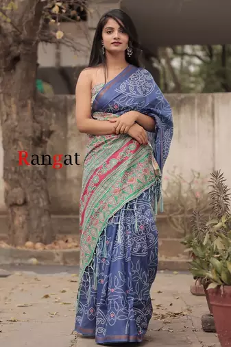 Pure cotton bandhani and ajrak block print sarees