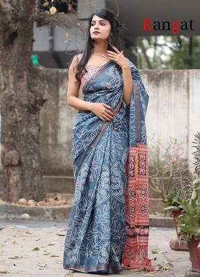 Pure cotton bandhani and ajrak block print sarees 2