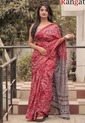 Pure cotton bandhani and ajrak block print sarees 1