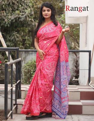 Pure cotton bandhani and ajrak block print sarees 1