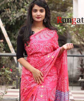 Pure cotton bandhani and ajrak block print sarees 4
