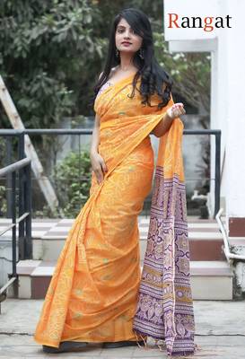 Pure cotton bandhani and ajrak block print sarees 4