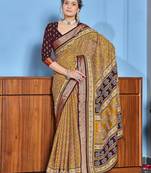 Buti hand block print with hevay zari bodar sarees