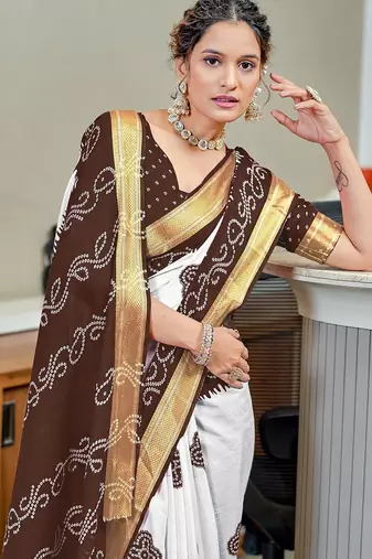 Buti hand block print with hevay zari bodar sarees