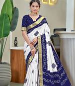Buti hand block print with hevay zari bodar sarees