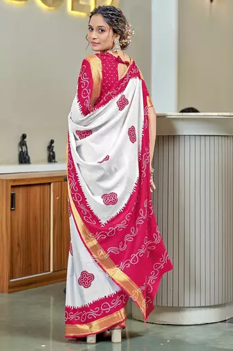 Buti hand block print with hevay zari bodar sarees