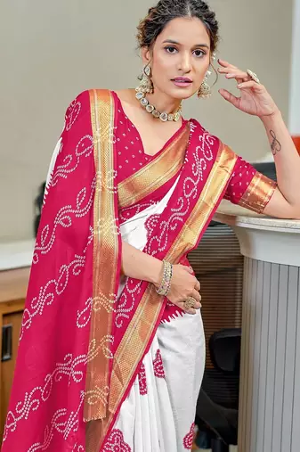 Buti hand block print with hevay zari bodar sarees