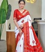 Buti hand block print with hevay zari bodar sarees