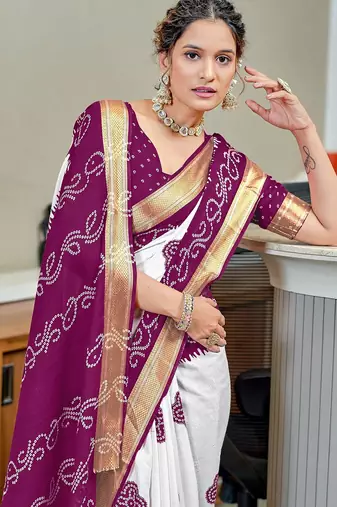 Buti hand block print with hevay zari bodar sarees
