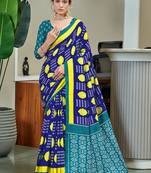 Pure cotton bandhani and ajrak block print sarees