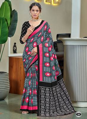 Pure cotton bandhani and ajrak block print sarees 1