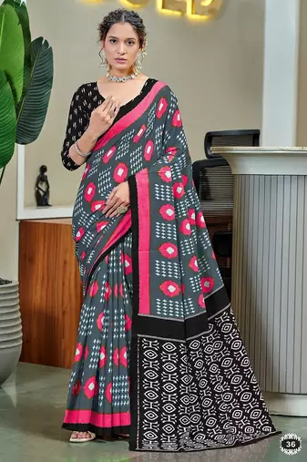 Pure cotton bandhani and ajrak block print sarees