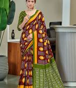 Pure cotton bandhani and ajrak block print sarees